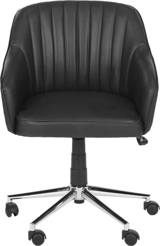 Safavieh Hilda Desk Chair Black and Silver Furniture main image