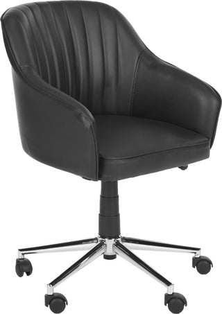 Safavieh Hilda Desk Chair Black and Silver Furniture 