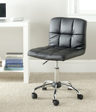 Safavieh Brunner Desk Chair Black and Silver Furniture  Feature