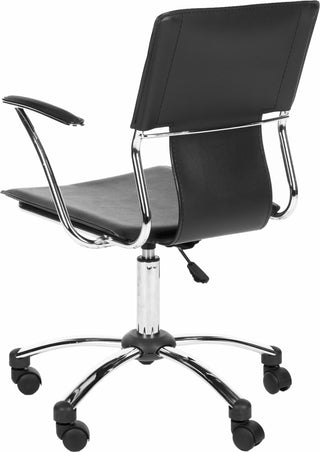 Safavieh Kyler Desk Chair Black and Silver Furniture 