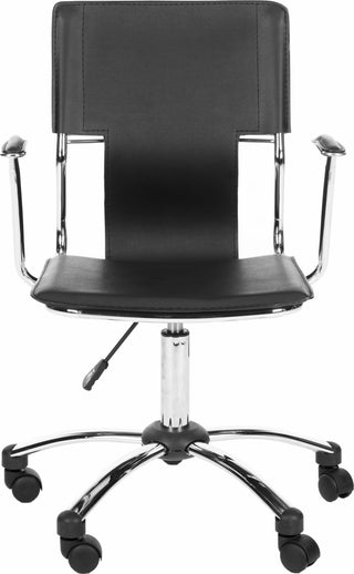 Safavieh Kyler Desk Chair Black and Silver Furniture main image