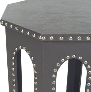 Safavieh Nara End Table Grey-Silver Nail Heads Furniture 