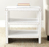 Safavieh Lacey Two Tier Side Table White Crocodile Furniture  Feature
