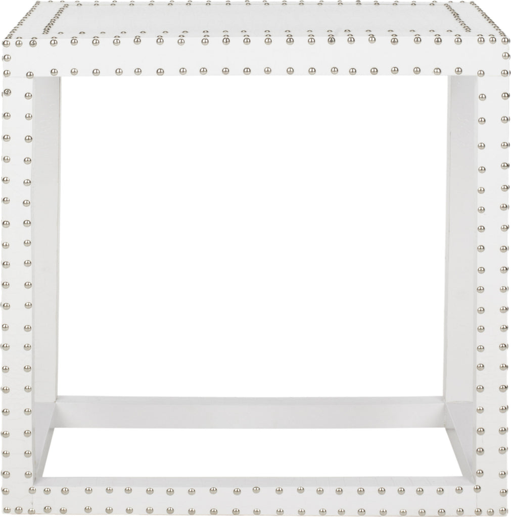 Safavieh Lena End Table White Crocodile Furniture main image