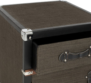 Safavieh Joel Rolling Chest/Black-Brown-Silver Black and Brown Silver Furniture 