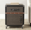 Safavieh Joel Rolling Chest/Black-Brown-Silver Black and Brown Silver Furniture  Feature