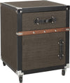 Safavieh Joel Rolling Chest/Black-Brown-Silver Black and Brown Silver Furniture 