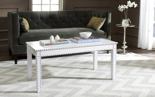 Safavieh Crispis Coffee Table White Crocodile Furniture  Feature