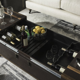 Safavieh Zoe Coffee Table Storage Trunk With Wine Rack Brown Furniture 