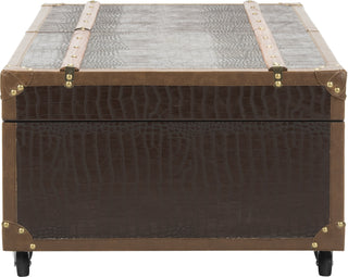 Safavieh Zoe Coffee Table Storage Trunk With Wine Rack Brown Furniture 