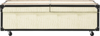 Safavieh Zoe Coffee Table Storage Trunk With Wine Rack Cream Furniture 
