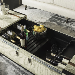 Safavieh Zoe Coffee Table Storage Trunk With Wine Rack Cream Furniture 