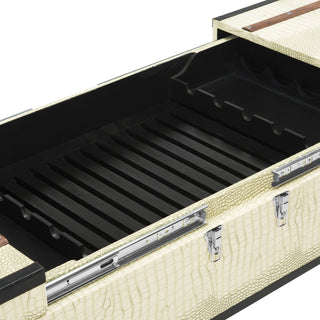 Safavieh Zoe Coffee Table Storage Trunk With Wine Rack Cream Furniture 