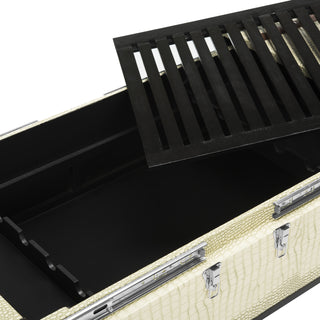 Safavieh Zoe Coffee Table Storage Trunk With Wine Rack Cream Furniture 