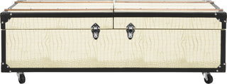 Safavieh Zoe Coffee Table Storage Trunk With Wine Rack Cream Furniture main image