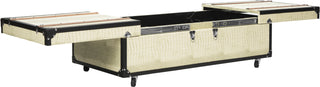 Safavieh Zoe Coffee Table Storage Trunk With Wine Rack Cream Furniture 