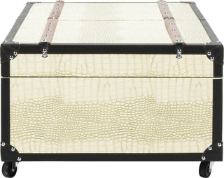 Safavieh Zoe Coffee Table Storage Trunk With Wine Rack Cream Furniture 