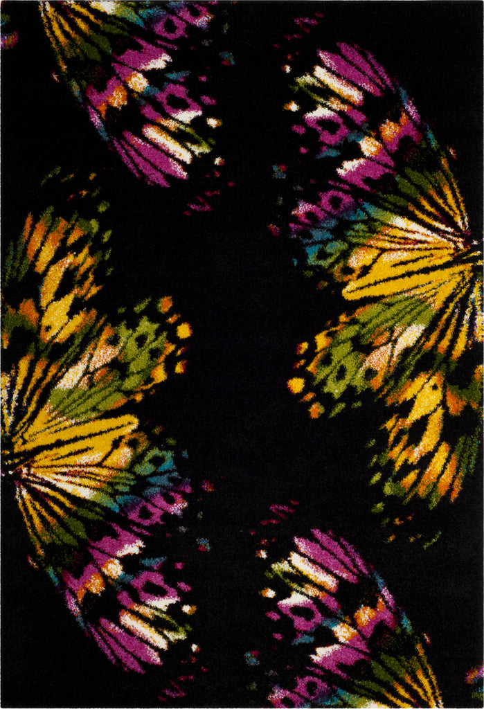 Safavieh Fiesta Shag FSG368D Black/Yellow Area Rug main image