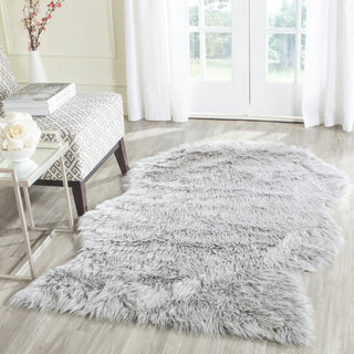 Safavieh Faux Sheep Skin FSS118A Light Grey Area Rug 