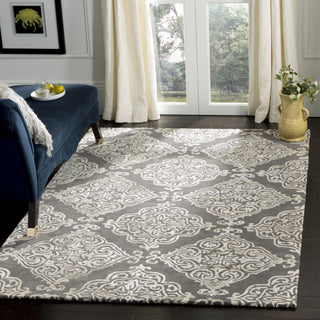 Safavieh Glamour 568 Dark Grey/Ivory Area Rug Room Scene Feature