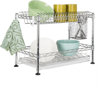 Safavieh Darina Adjustable Chrome Wire Dish Rack (177 In W X 98 D 118 H) Furniture 