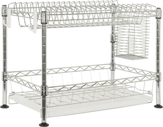 Safavieh Darina Adjustable Chrome Wire Dish Rack (177 In W X 98 D 118 H) Furniture 