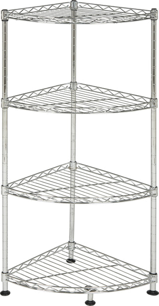 Safavieh Damaris 4 Tier Chrome Wire Corner Rack (118 In W X 118 D 315 H) Furniture main image