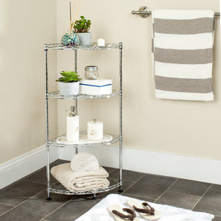 Safavieh Damaris 4 Tier Chrome Wire Corner Rack (118 In W X 118 D 315 H) Furniture  Feature