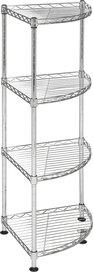 Safavieh Damaris 4 Tier Chrome Wire Corner Rack (118 In W X 118 D 315 H) Furniture 