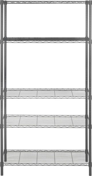 Safavieh Ceasar 5 Tier Chrome Wire Adjustable Rack (354 In W X 177 D 709 H) Dark Grey Furniture main image