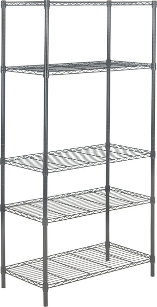 Safavieh Ceasar 5 Tier Chrome Wire Adjustable Rack (354 In W X 177 D 709 H) Dark Grey Furniture 