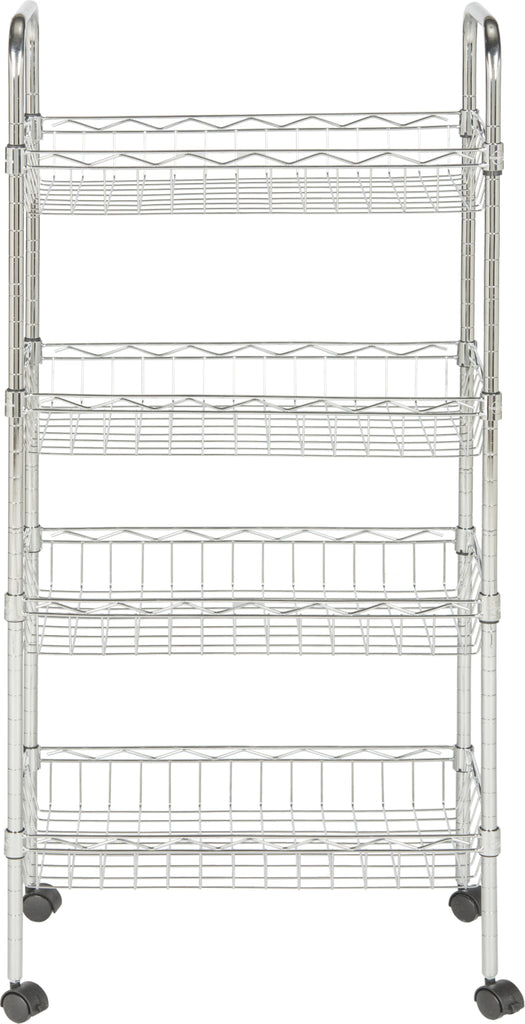 Safavieh Pierre0 Chrome Wire Adjustable Mini Trolley (177 In W X 98 D 374 H) Furniture main image