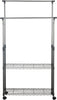 Safavieh Giorgio Chrome Wire Dble Rod Clothes Rack (354 In W X 138 D 669 H) Powder Coating Black Furniture main image