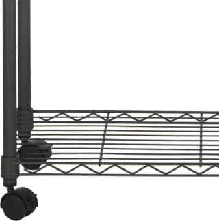 Safavieh Giorgio Chrome Wire Dble Rod Clothes Rack (354 In W X 138 D 669 H) Powder Coating Black Furniture 