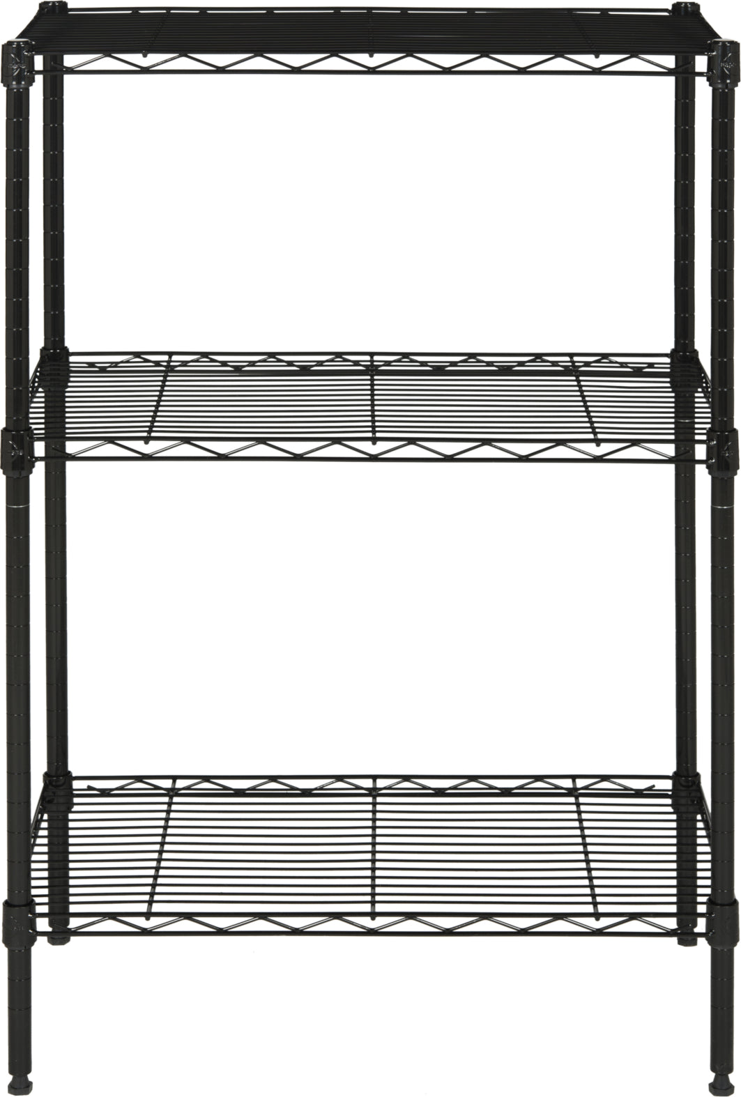 Safavieh Sierra Mini 3 Tier Chrome Wire Shelve (23 In W X 13 D 35 H) Black Furniture main image