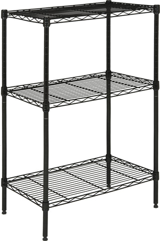 Safavieh Sierra Mini 3 Tier Chrome Wire Shelve (23 In W X 13 D 35 H) Black Furniture 