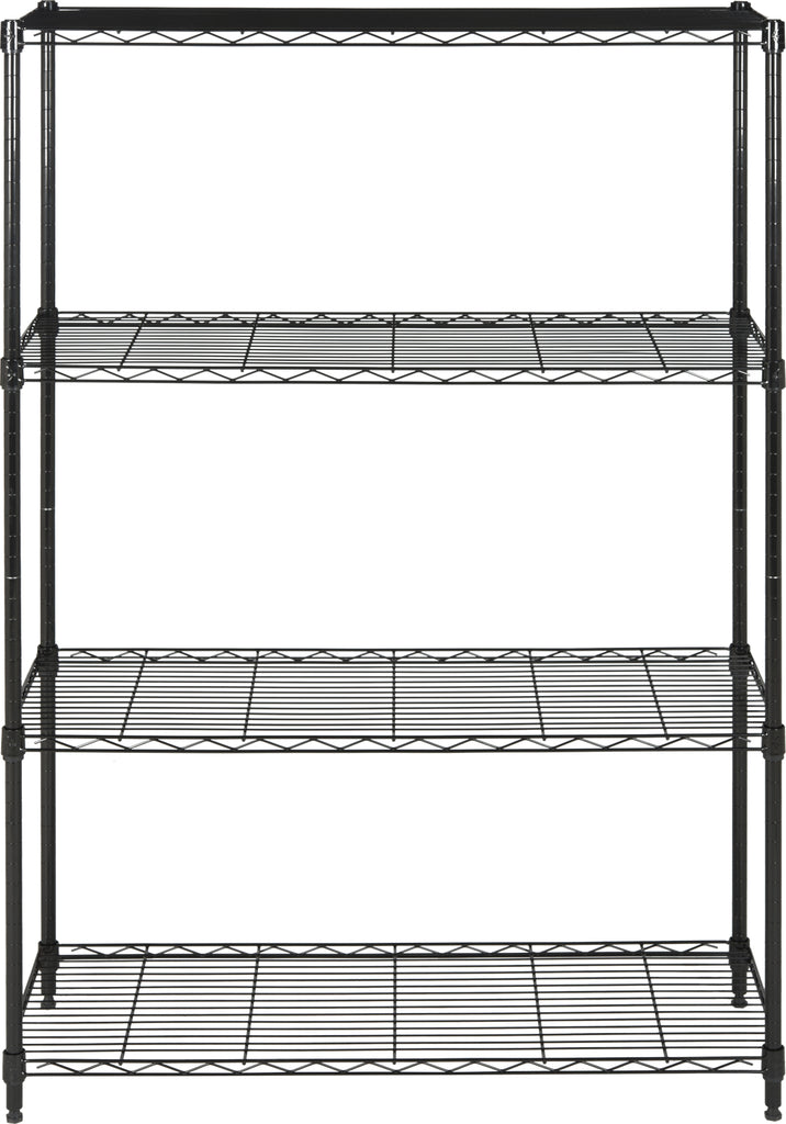 Safavieh Delta 4 Tier Chrome Wire Shelve (35 In W X 13 D 53 H) Black Furniture main image