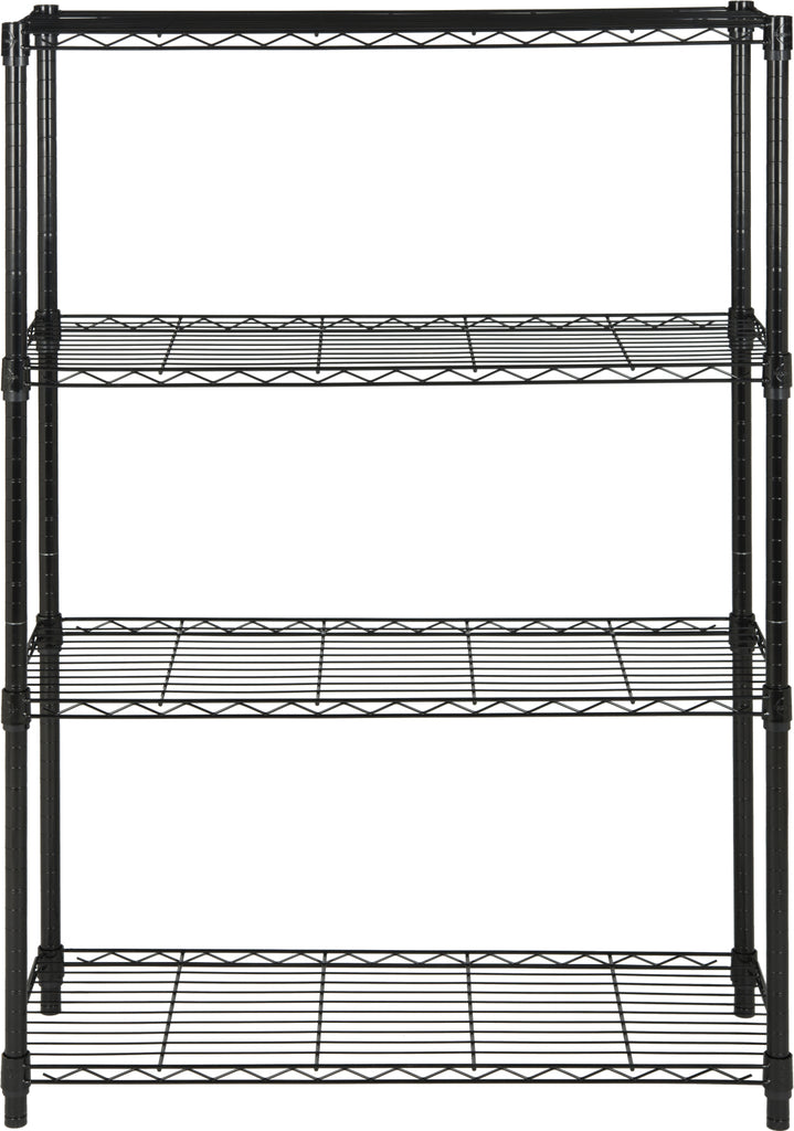 Safavieh Bravo 4 Tier Chrome Wire Shelve (35 In W X 13 D 53 H) Black Furniture main image