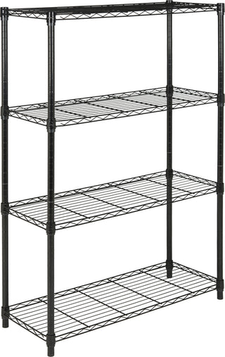 Safavieh Bravo 4 Tier Chrome Wire Shelve (35 In W X 13 D 53 H) Black Furniture 