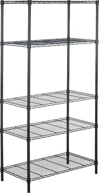 Safavieh Alpha 5 Tier Chrome Wire Shelving (35 In W X 18 D 71 H) Black Furniture 