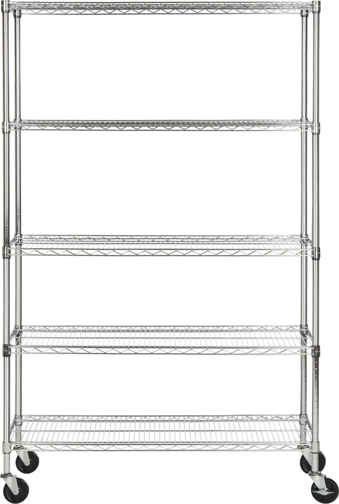 Safavieh Echo 5 Tier Heavy Duty Chrome Wire Shelve (47 In W X 18 D 75 H) Furniture main image