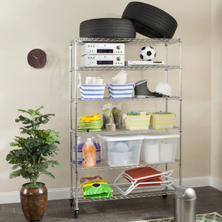 Safavieh Juliet 6 Tier Heavy Duty Chrome Wire Shelve (47 In W X 18 D 75 H) Furniture  Feature