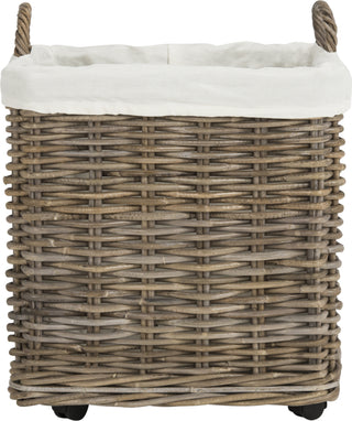 Safavieh Amari Rattan Square Set Of 2 Baskets With Wheels Natural Furniture main image