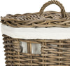 Safavieh Millen Rattan Round Set Of 2 Laundry Baskets Natural Furniture 