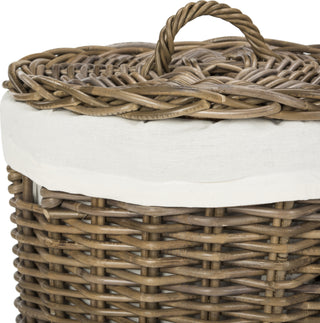 Safavieh Millen Rattan Round Set Of 2 Laundry Baskets Natural Furniture 