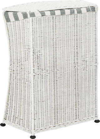 Safavieh Trotter Rattan Laundry Basket White Wash Furniture 