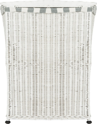 Safavieh Trotter Rattan Laundry Basket White Wash Furniture 