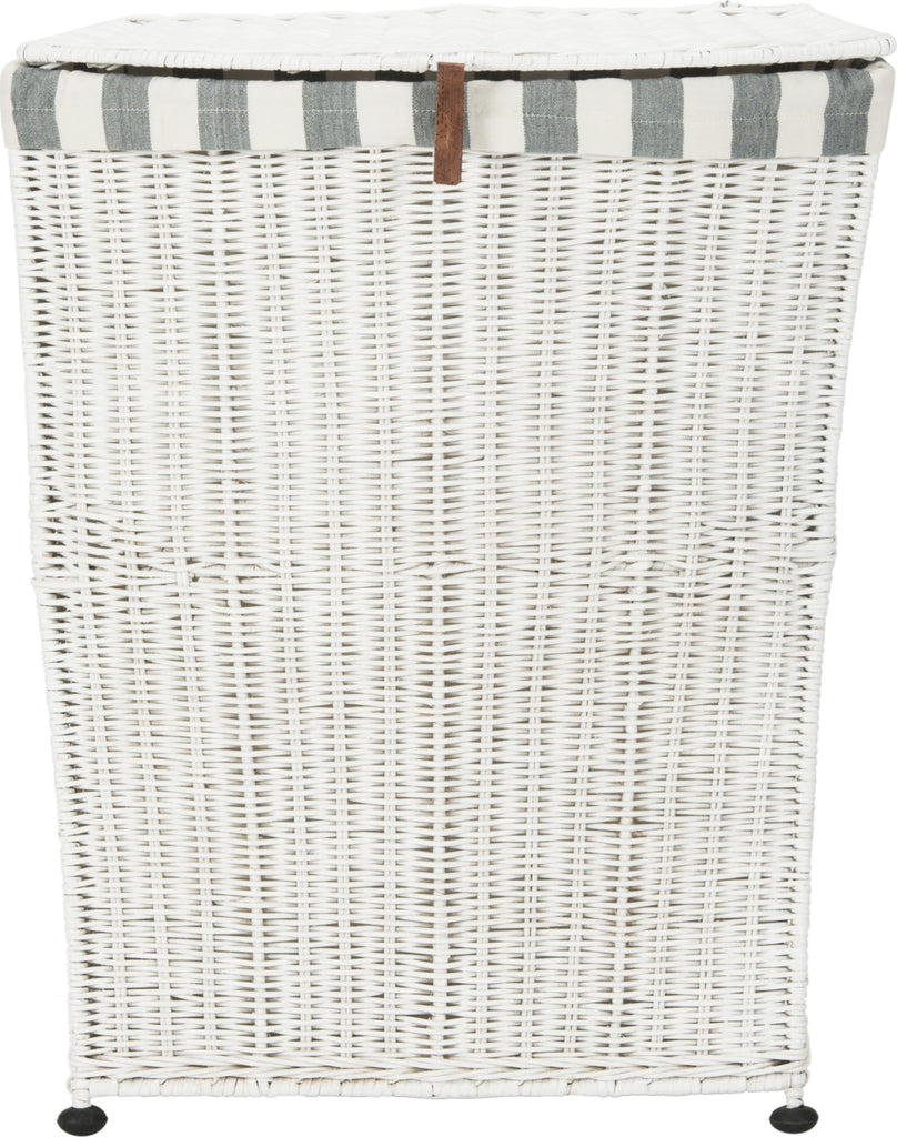 Safavieh Trotter Rattan Laundry Basket White Wash Furniture main image