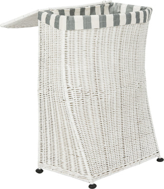 Safavieh Trotter Rattan Laundry Basket White Wash Furniture 