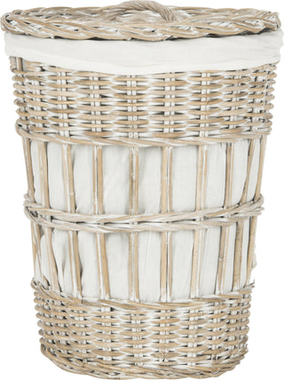 Safavieh Maggy Storage Hamper With Liner White Wash Furniture 